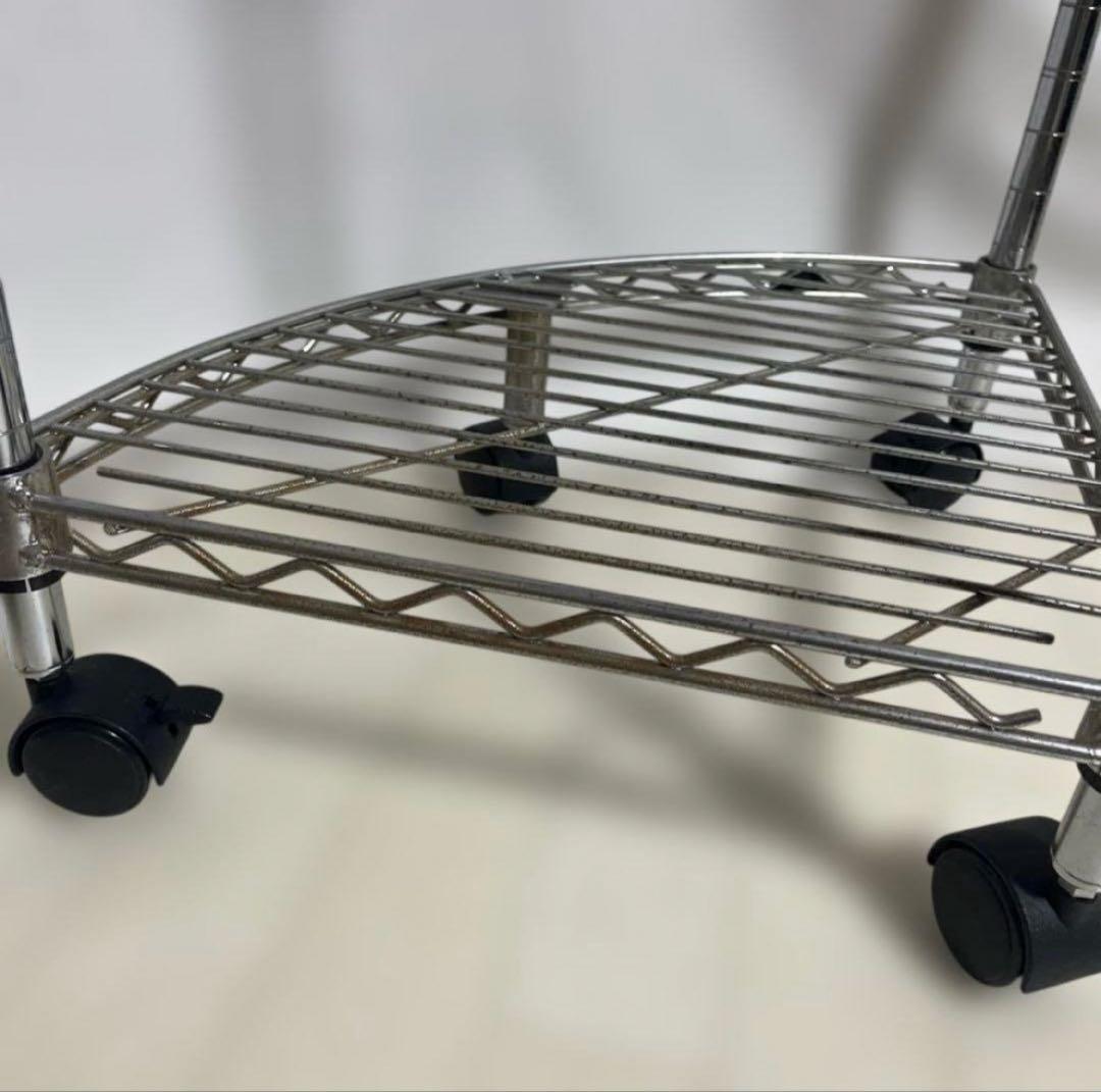 コーナーラック4段 スチール製 シルバー　ルミナスライト　ドウシシャ　収納ラック