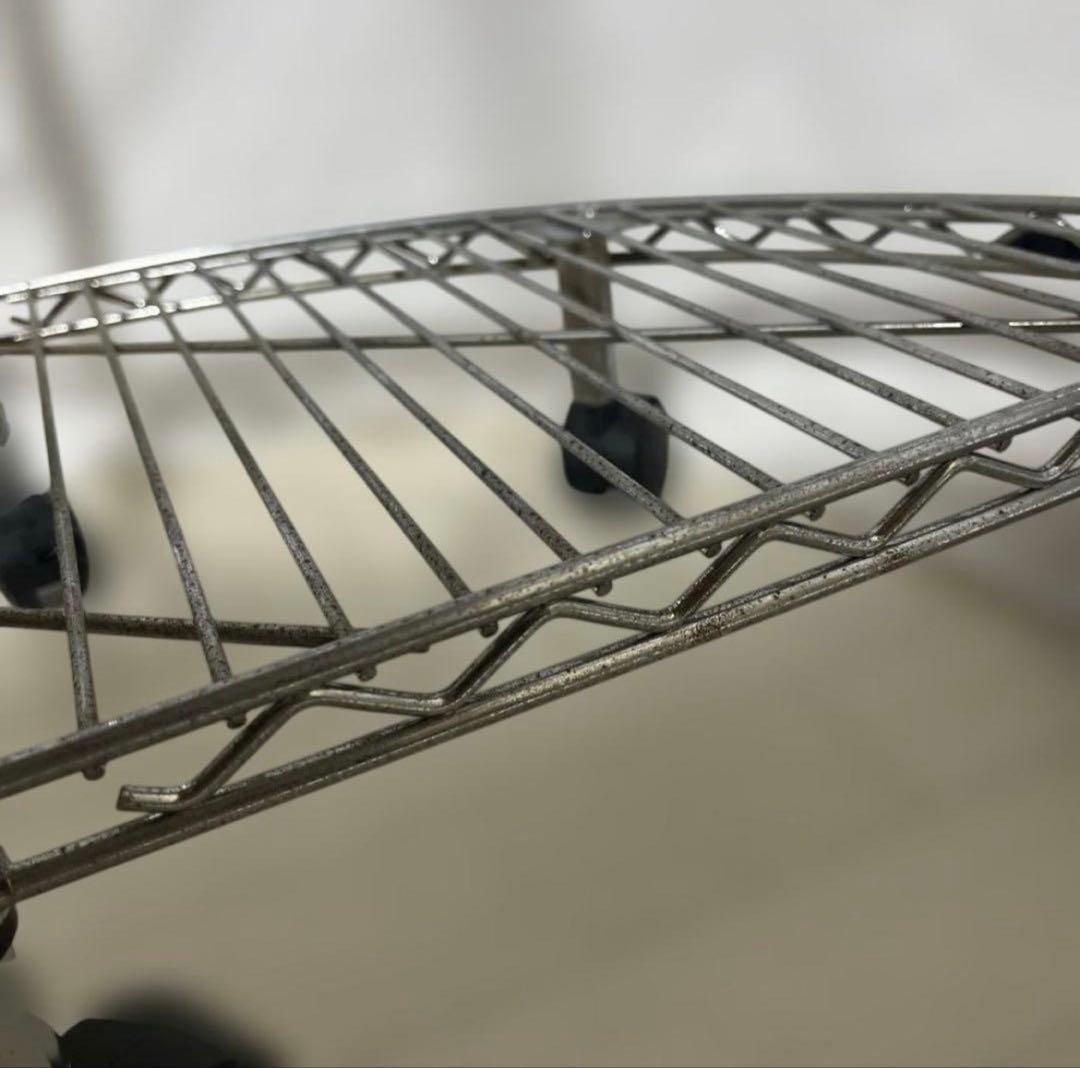 コーナーラック4段 スチール製 シルバー　ルミナスライト　ドウシシャ　収納ラック