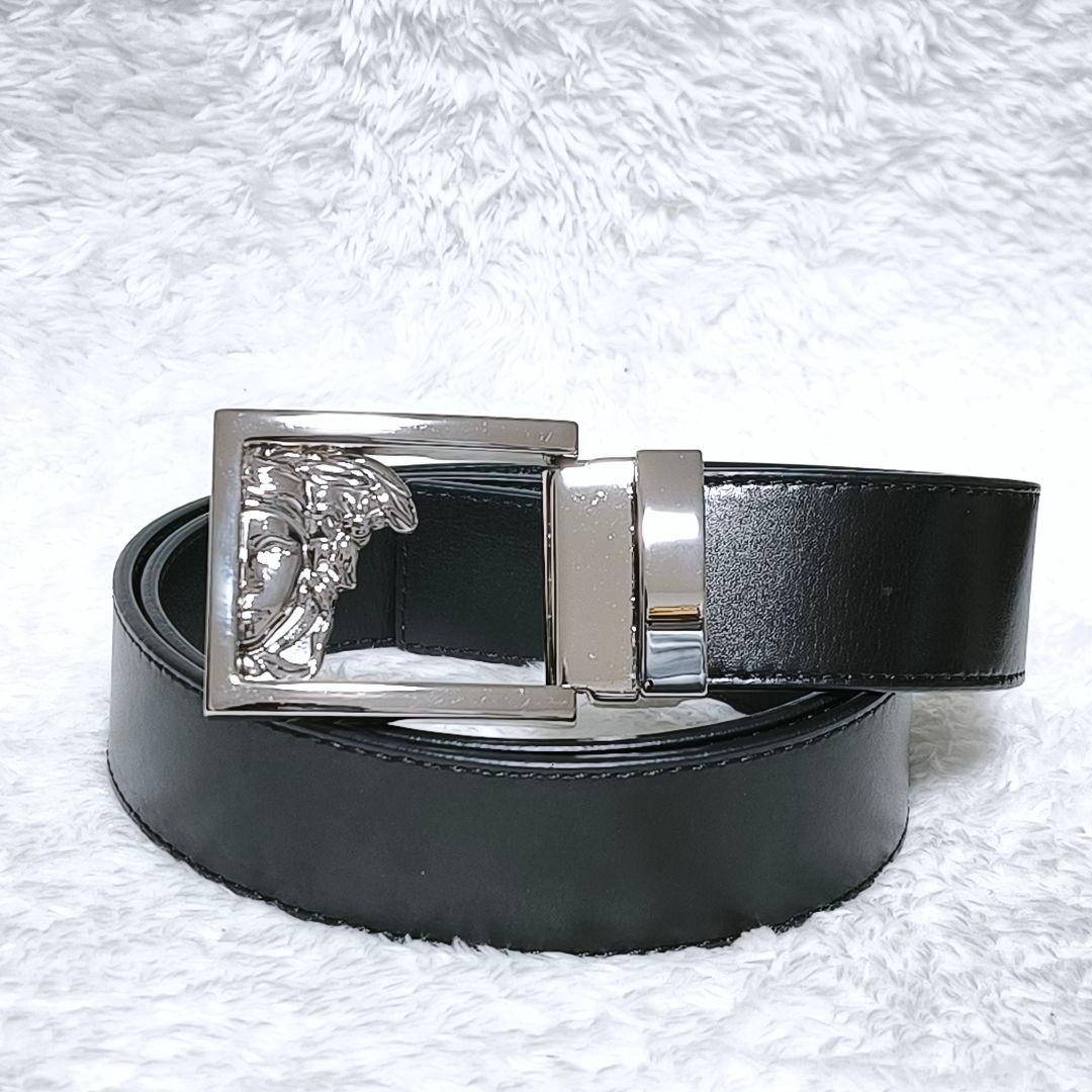 VERSACE メデューサバックル ベルト シルバー レザー 本革