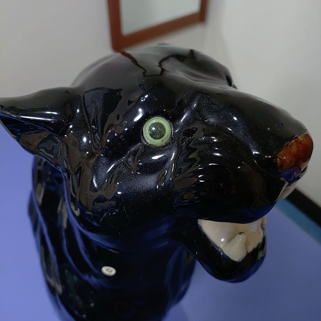 ブラックパンサー イタリア製 黒豹　陶器　瀬戸物 置物 稀少　レア