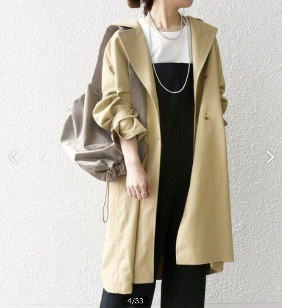 SHIPS any 洗濯機可能　フレアミディ　トレンチコート