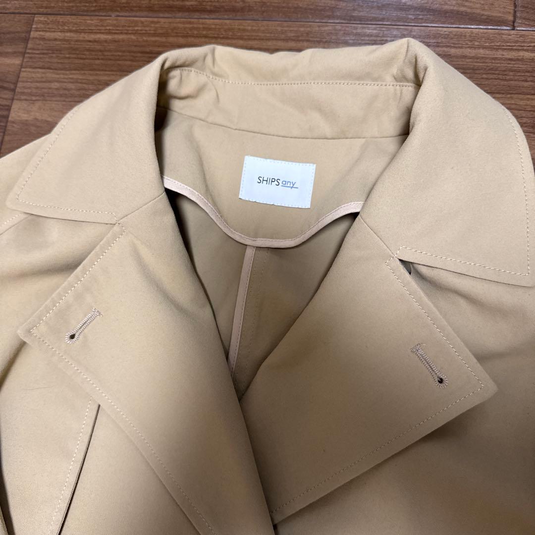 SHIPS any 洗濯機可能　フレアミディ　トレンチコート