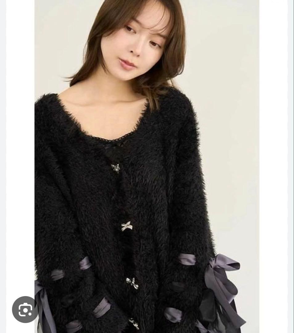 【新品未使用】snidel  リボンカーディガン ハロウィン ブラック