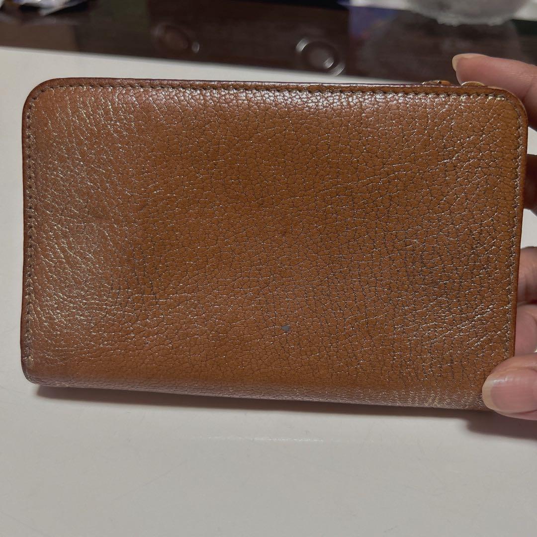 miu miu 三つ折り財布 ブラウンレザー
