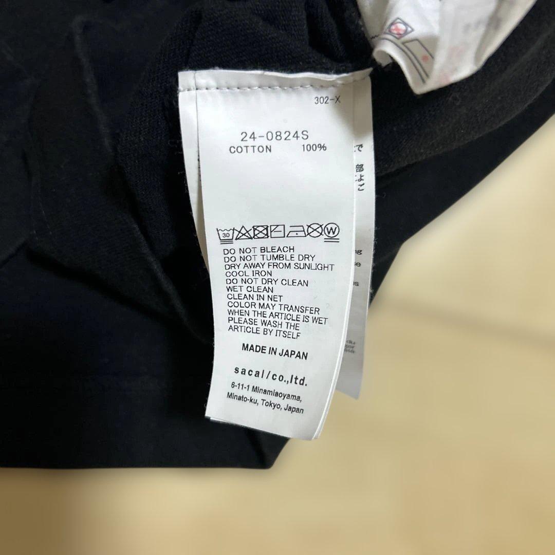 24AW サカイ　ゴンズ　レイヤード　ブラック　ロゴ　GOOD VIBES