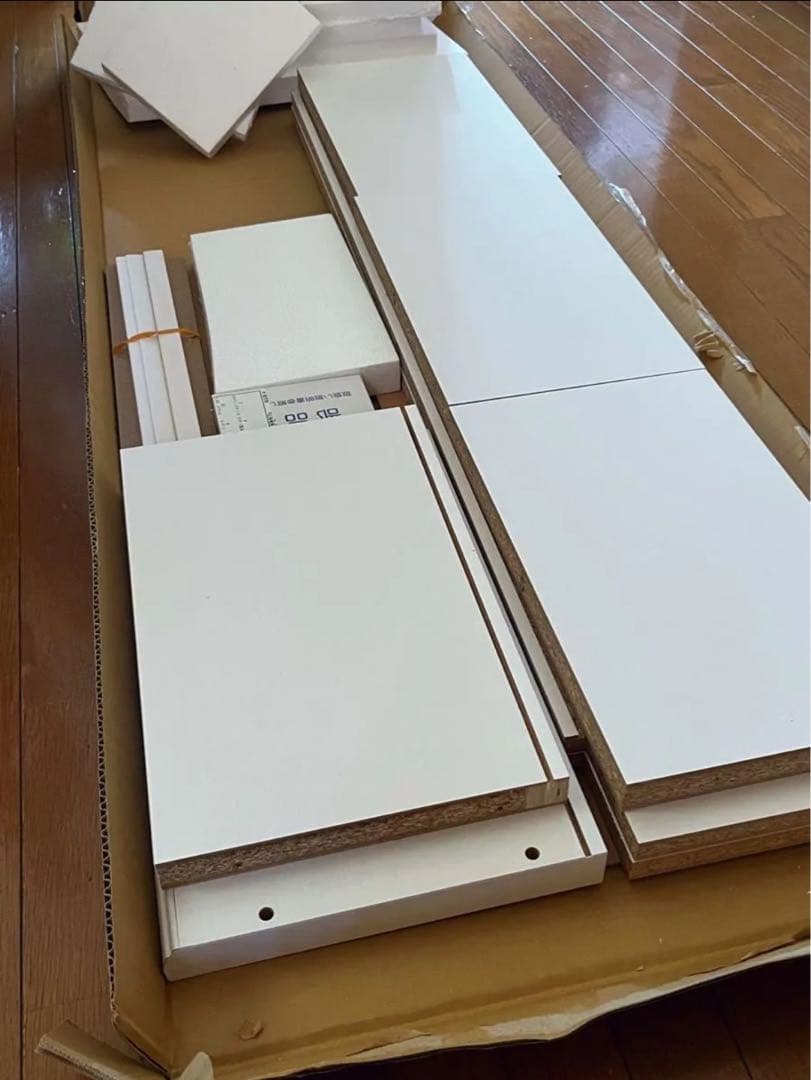 オーダー薄型本棚 壁面収納 ＋オプションオーダー　幅41 奥行25 高さ117