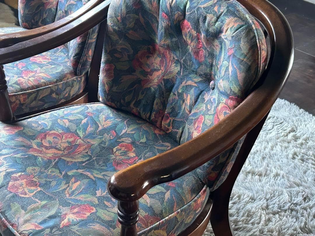 ②カリモク karimoku アームチェア　ヴィンテージチェア　2脚セット　GZ