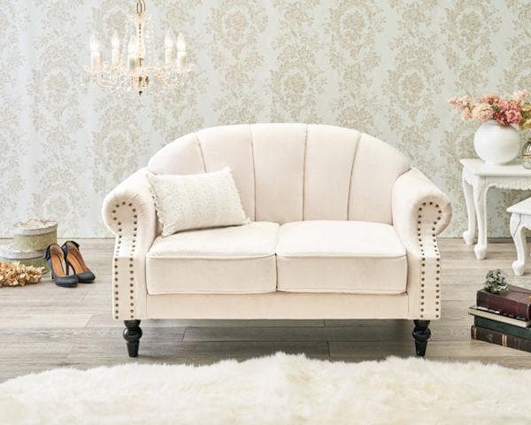 アンティーク調 姫系２人掛けソファー幅123cm ラブソファ（772）