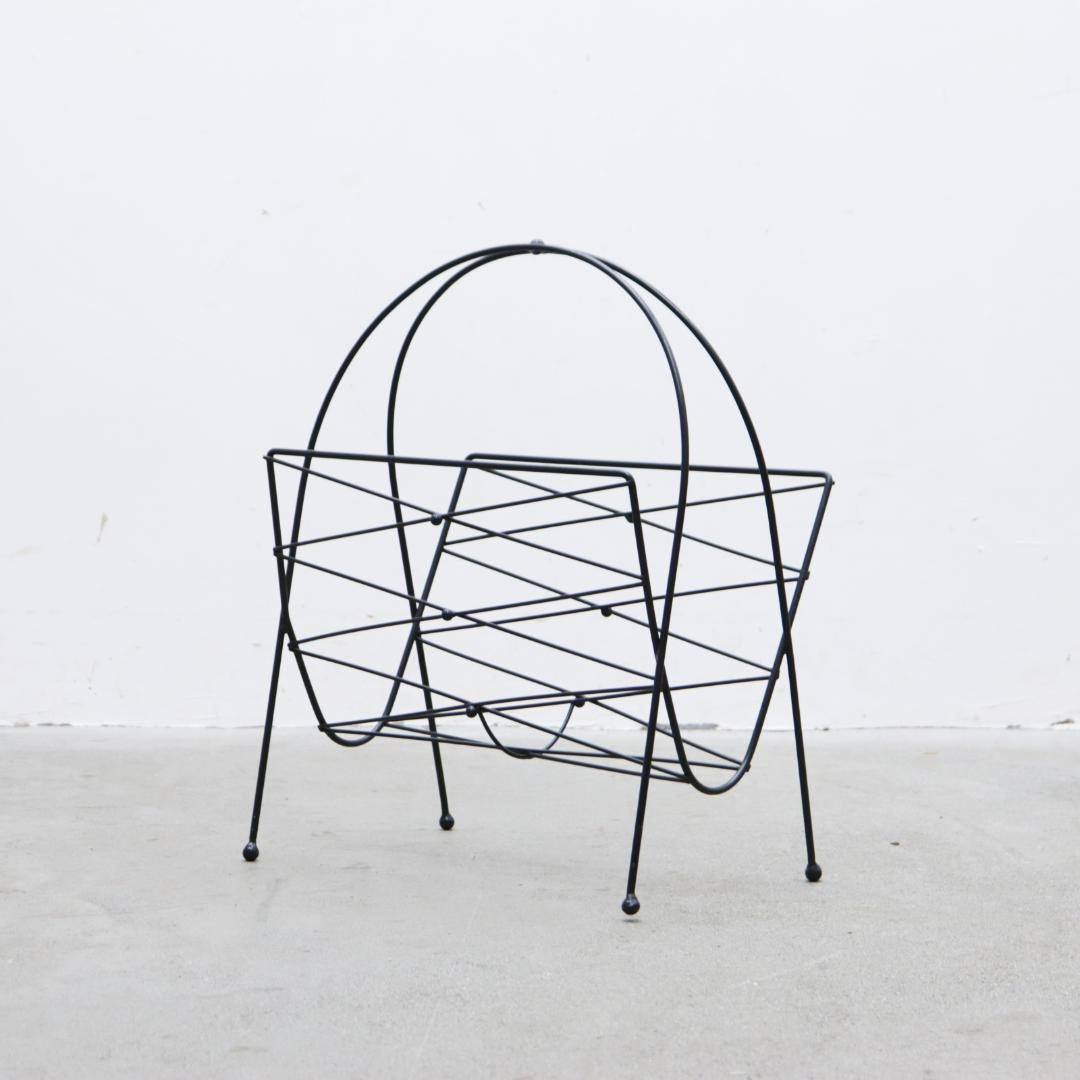 U.S. ヴィンテージ ワイヤー マガジンラック 雑誌 本 収納 モダン