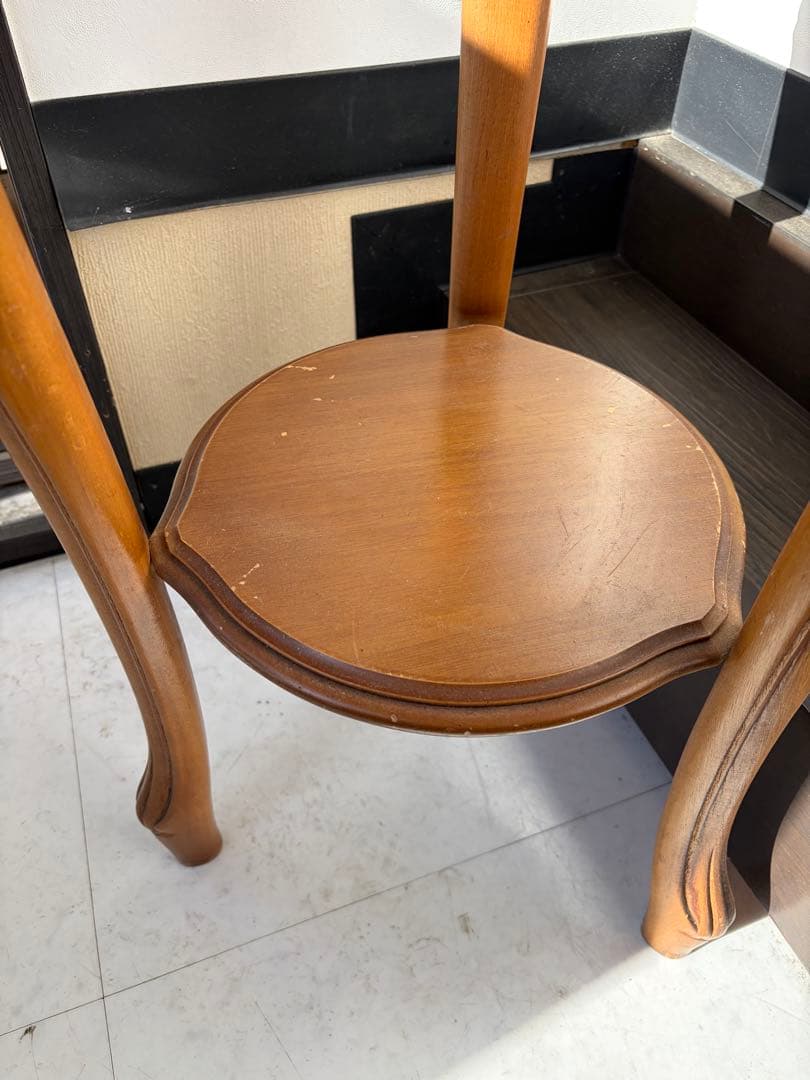 大理石　サイドテーブル 花台 猫脚 クラシック アンティーク　木製　電話台