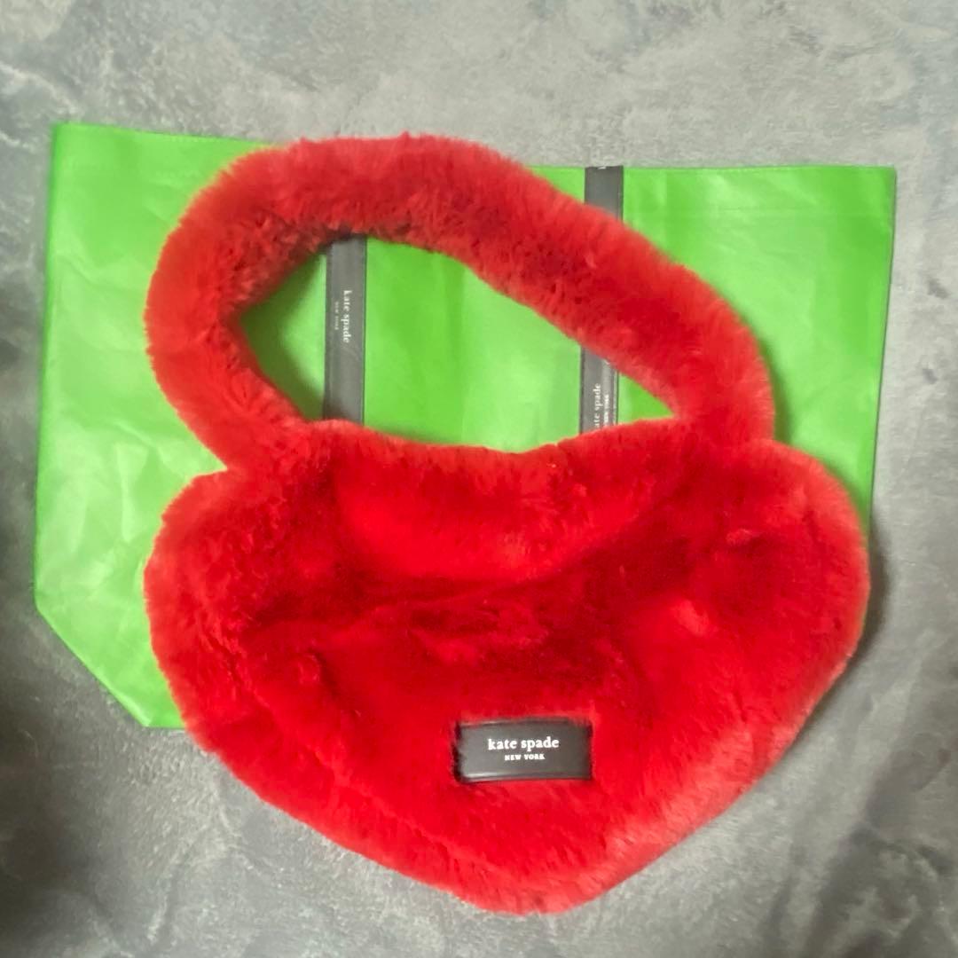 kate spade ラバーファーハートトートバッグ