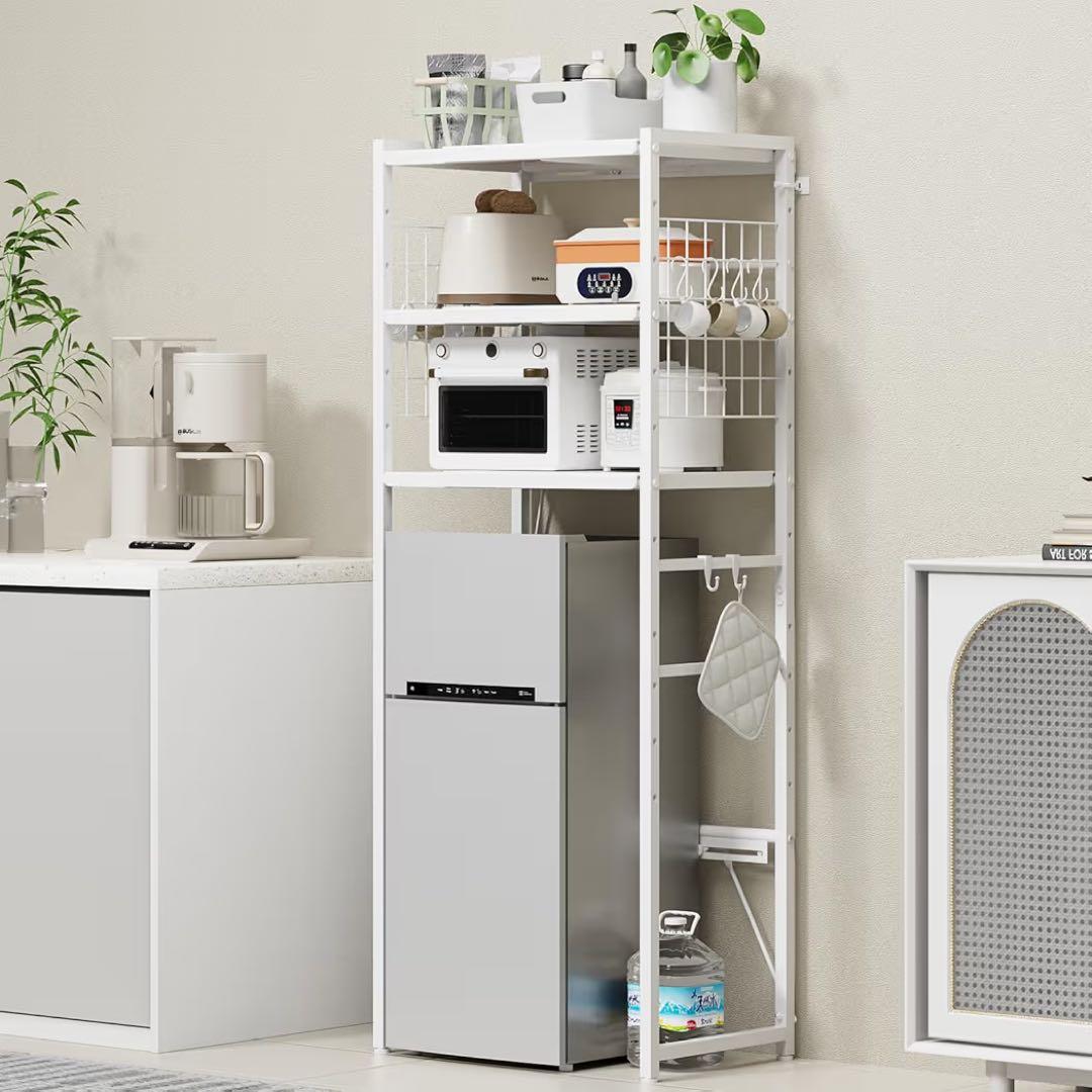 TKUIN ゴミ箱上ラック 冷蔵庫上ラック レンジラック 洗濯機ラック レンジ台