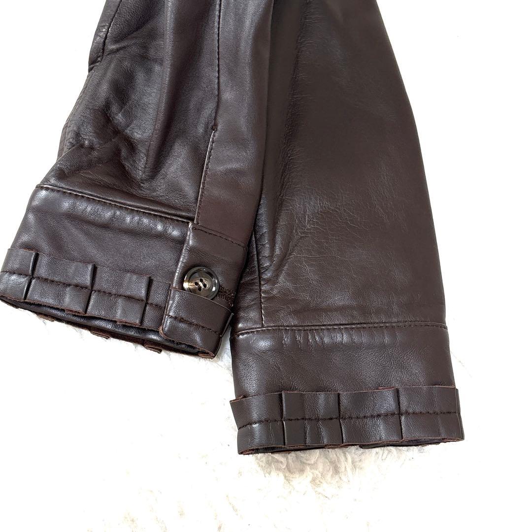 未使用 シープスキン ノーカラージャケット L 日本製