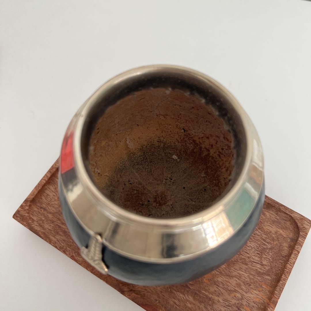 アルゼンチン製 高級マテ茶／本革 × アルパカ装飾