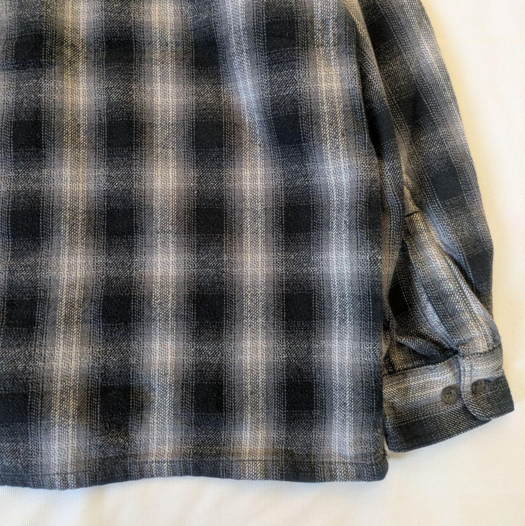 90s オンブレ　St.Johns Bay　ヘビネル　ネルシャツ　好配色　L　黒