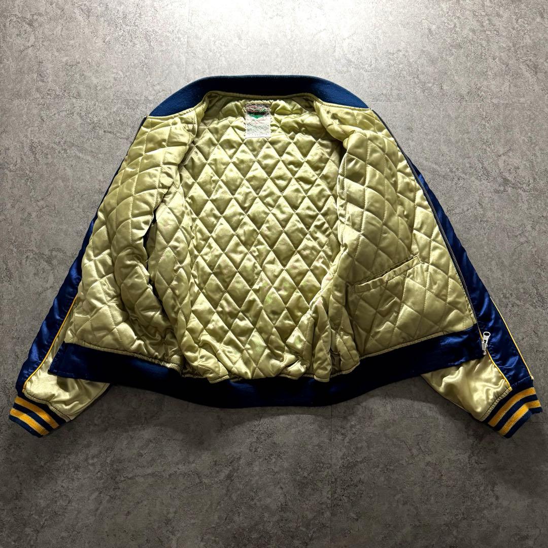 【極絶品】テッドマン　L スカジャン　サテン　ワッペン　バックロゴ　短丈　Y2K