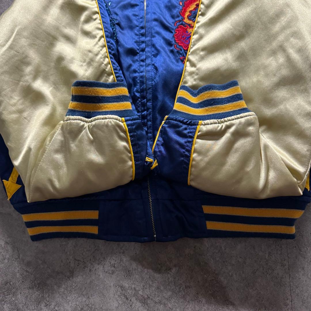 【極絶品】テッドマン　L スカジャン　サテン　ワッペン　バックロゴ　短丈　Y2K