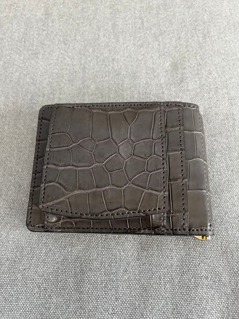 クロコダイル レザー マネークリップ