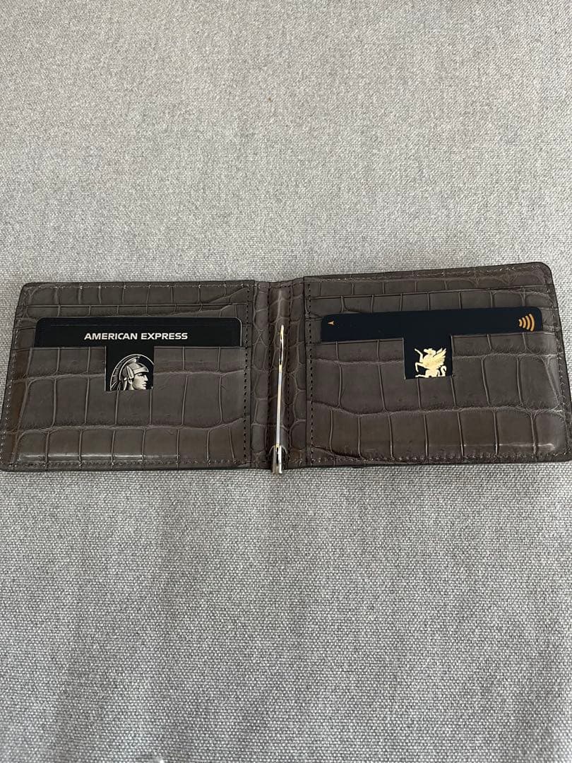 クロコダイル レザー マネークリップ