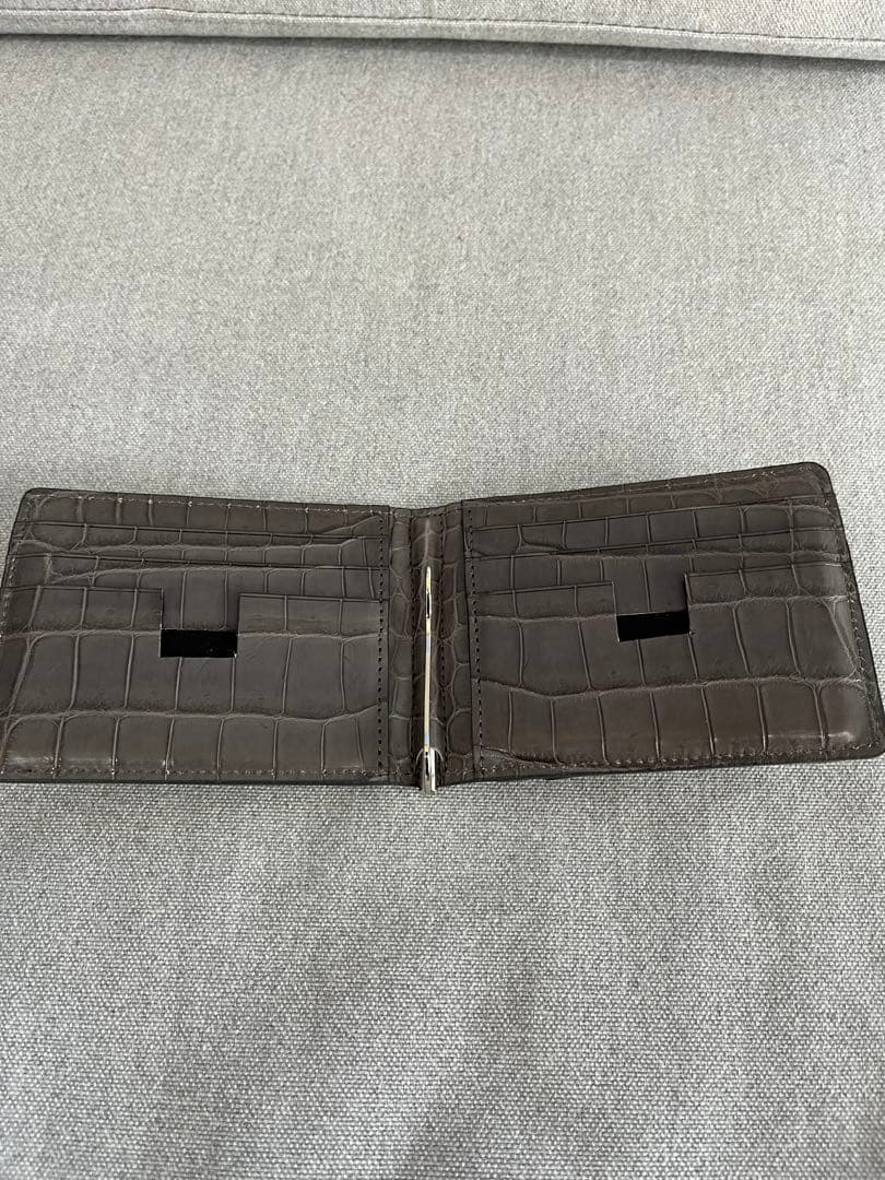 クロコダイル レザー マネークリップ