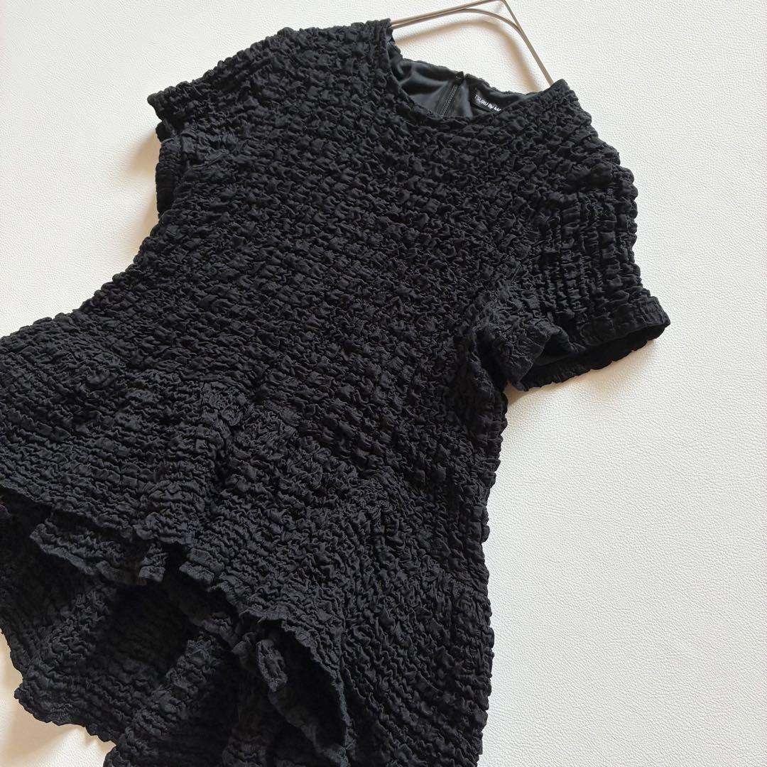 極美品✨ツルバイマリコオイカワ　una　2024SS　フレアブラウス　ペプラム