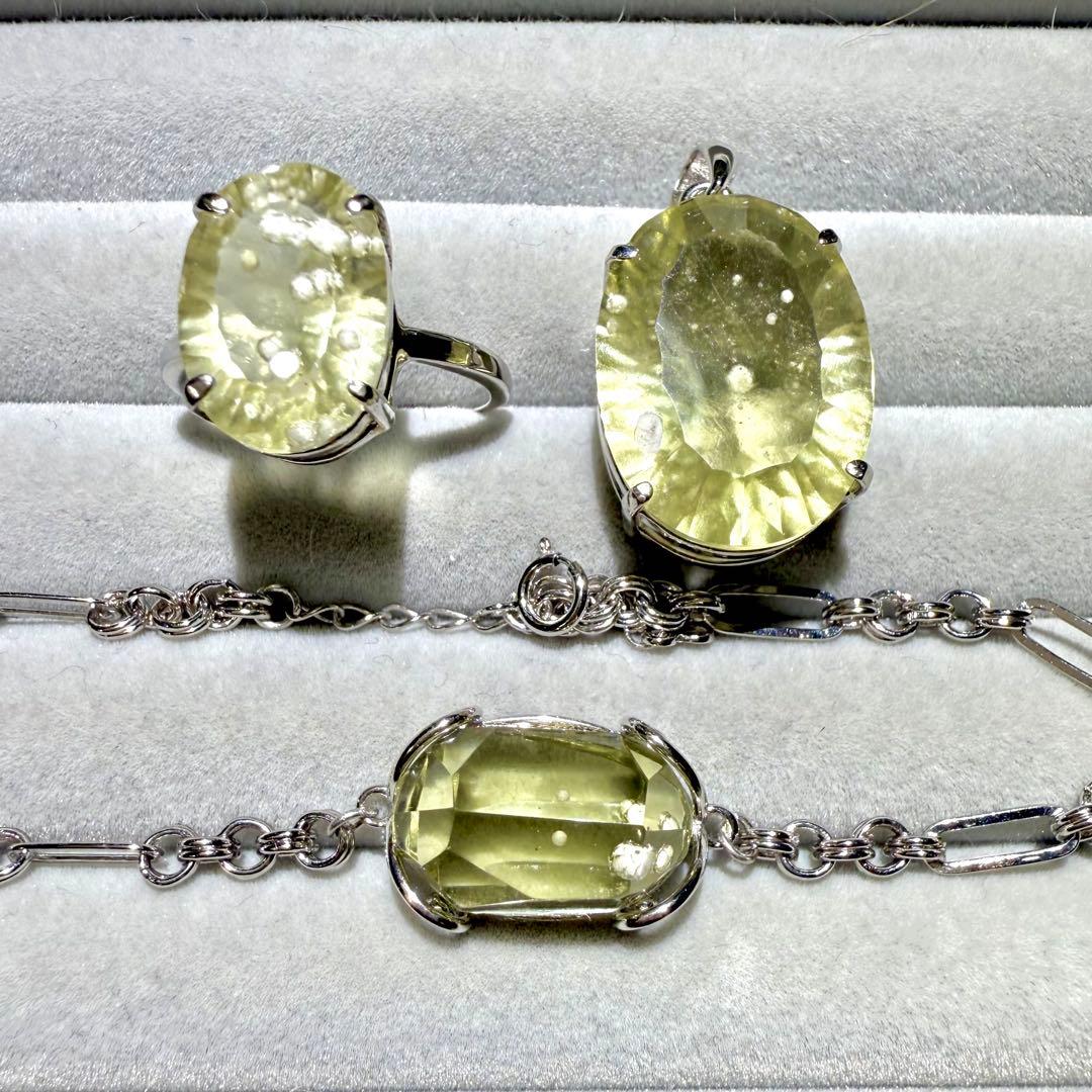 アロママ様　シルバー系　リビアングラス　3点おまとめ