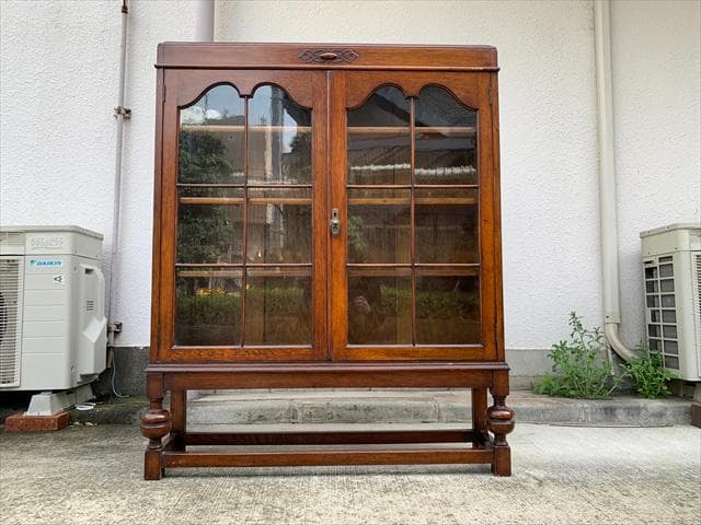 英国｜イギリス｜アンティーク｜オーク材｜ブックキャビネット｜本棚｜