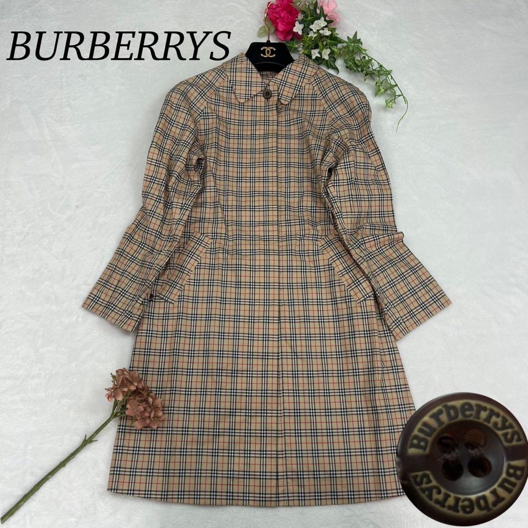 E827 美品 140 バーバリー ひざ丈 シャツワンピース レディース キッズ