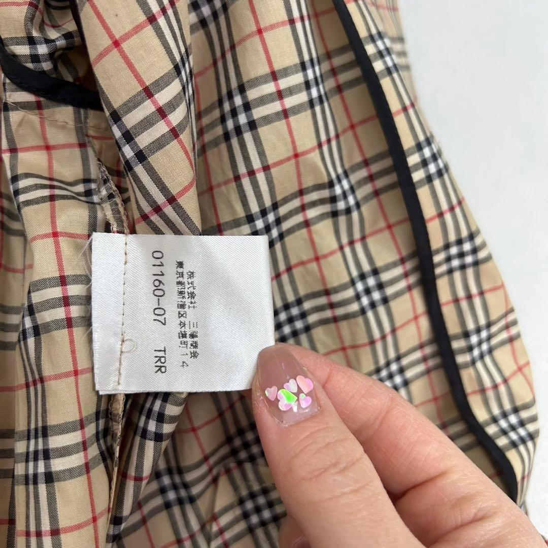 E827 美品 140 バーバリー ひざ丈 シャツワンピース レディース キッズ