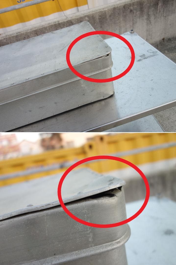 【中古】K▼ブリキ トタン 缶 収納 箱 ボックス ストッカー (37533)