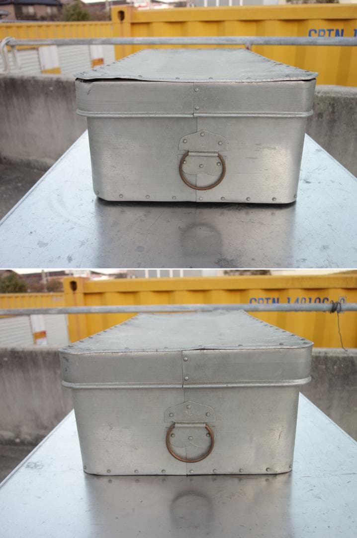 【中古】K▼ブリキ トタン 缶 収納 箱 ボックス ストッカー (37533)