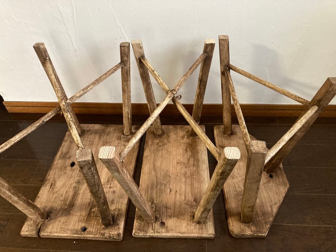 送料込『ピートm.n.o』アンティーク仕上げチェア○フラワースタンドにも