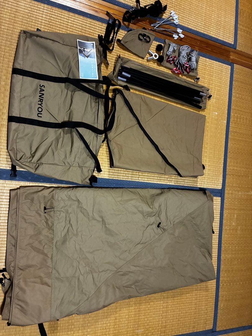 山稜二股ティピーテントtc180 美品!!煙突ポート有り　薪ストーブ