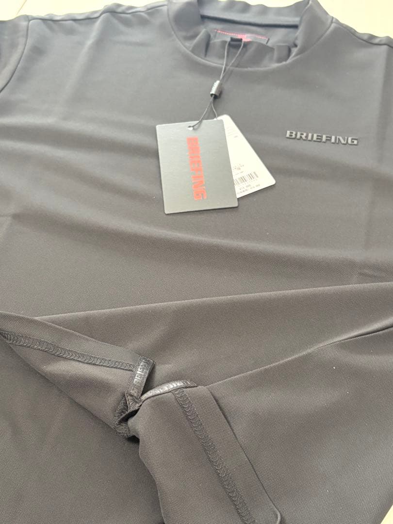 未使用)ブリーフィングゴルフ メンズ 半袖モックネックシャツ M ブラック