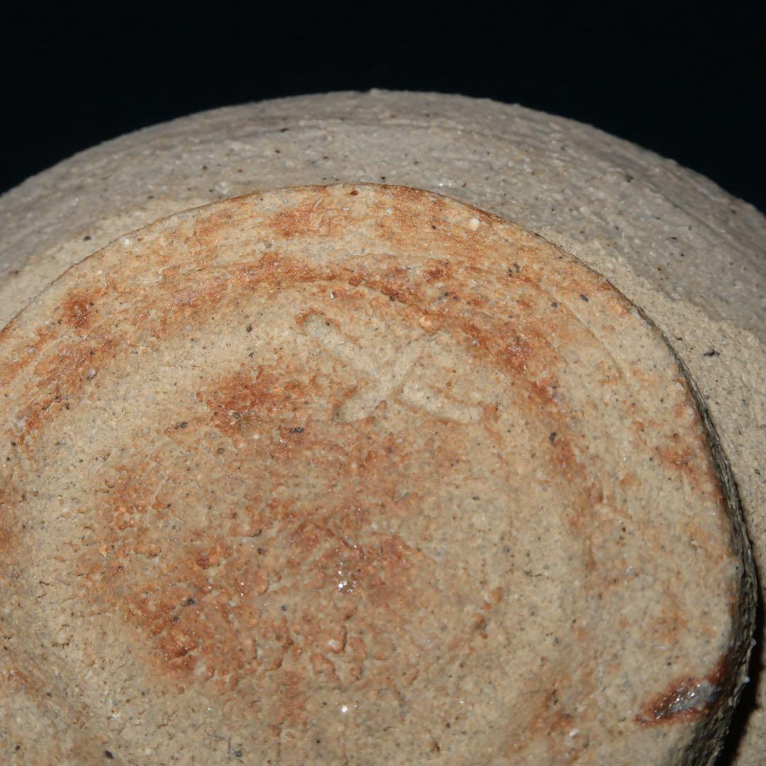 【茶道具】徳沢守俊作　絵唐津茶碗　◯△⬜︎