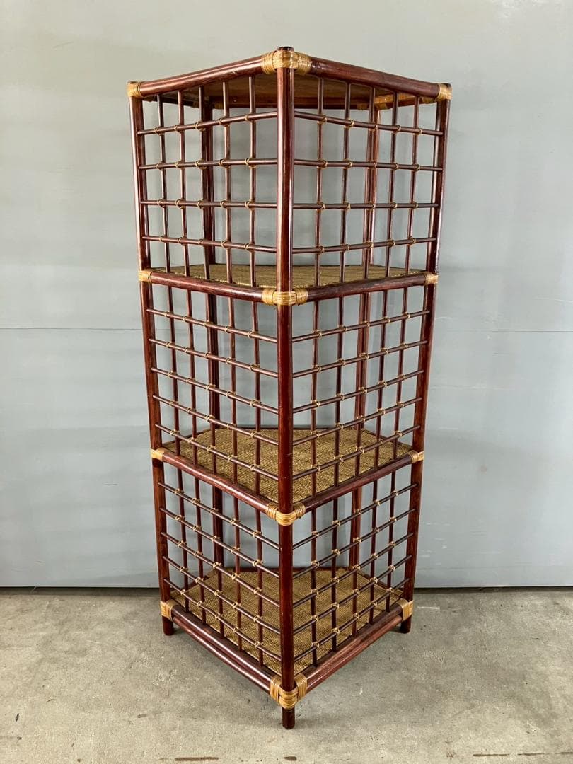 藤家具 ラタン コーナーラック チェスト ラック シェルフ 飾棚 RW441