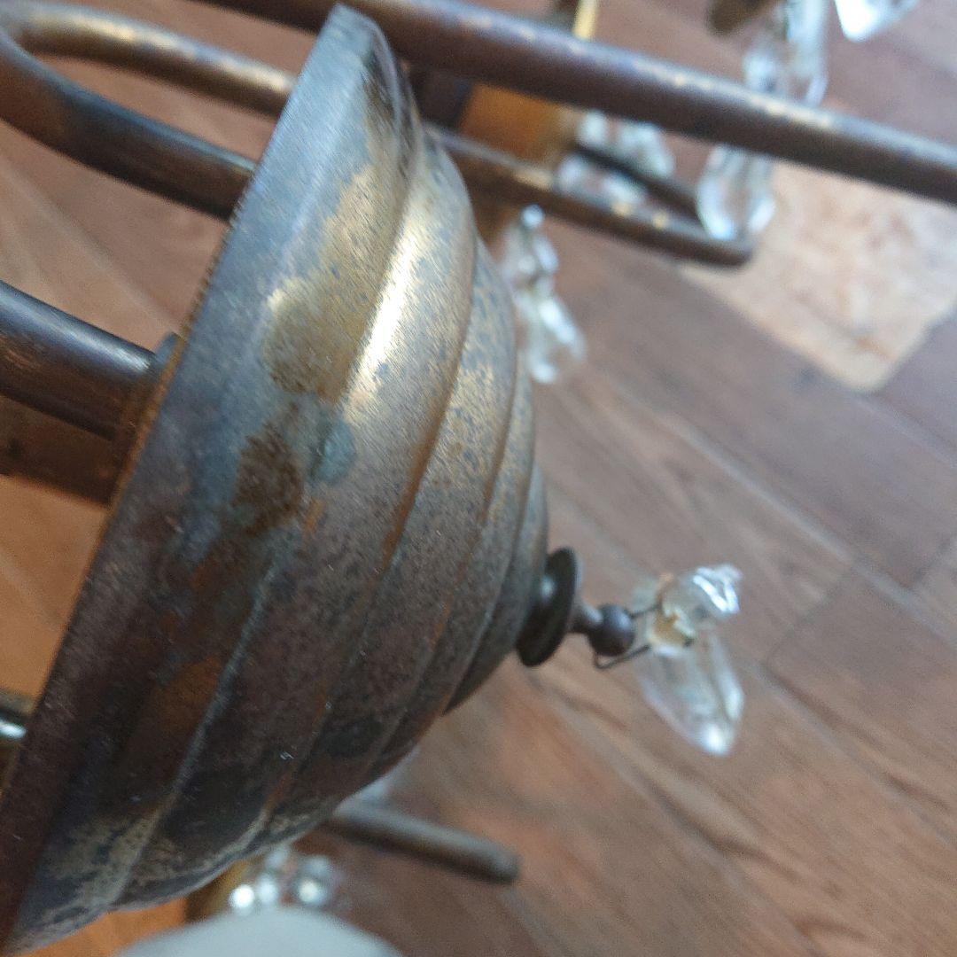 アンティーク ピンク花模様シャンデリア