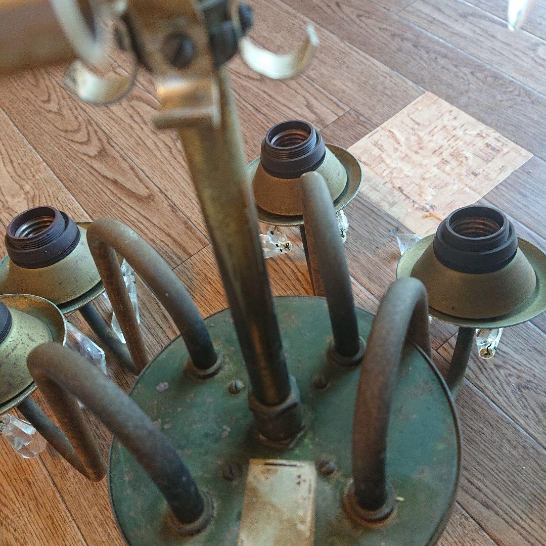 アンティーク ピンク花模様シャンデリア