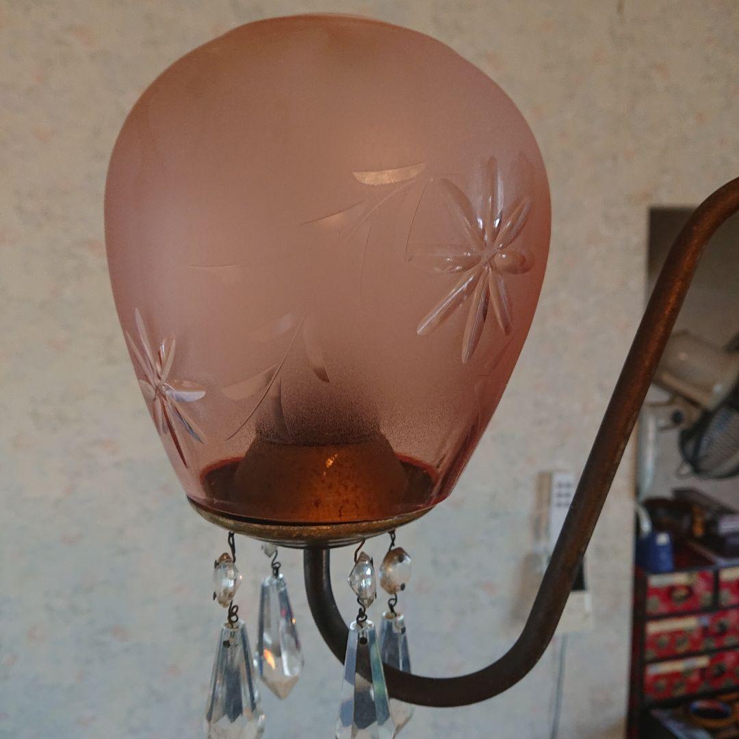 アンティーク ピンク花模様シャンデリア