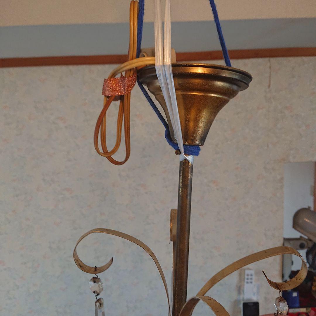 アンティーク ピンク花模様シャンデリア