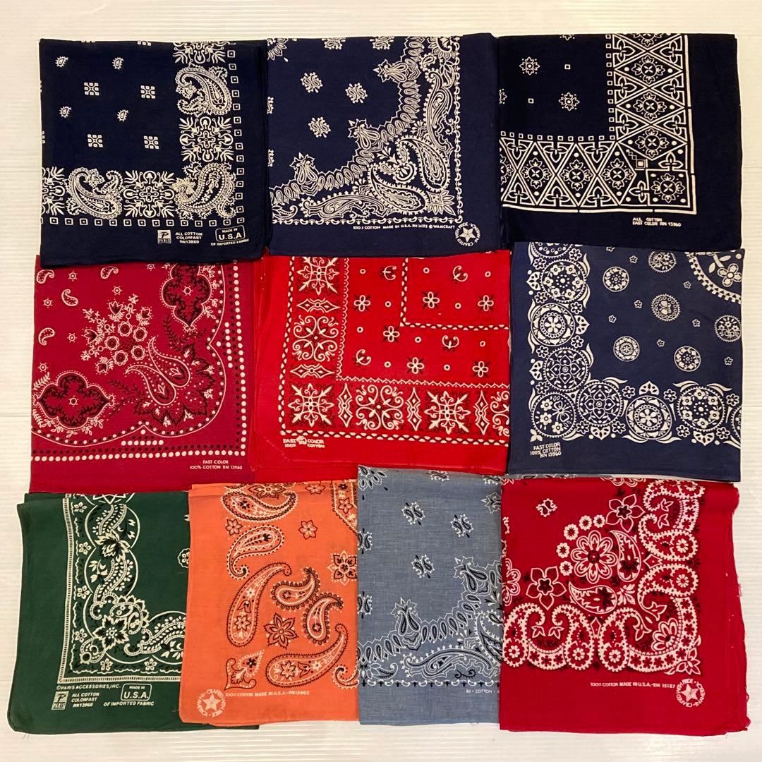 Y*4様 60s〜80s まとめ売り vintage バンダナ ビンテージ 10