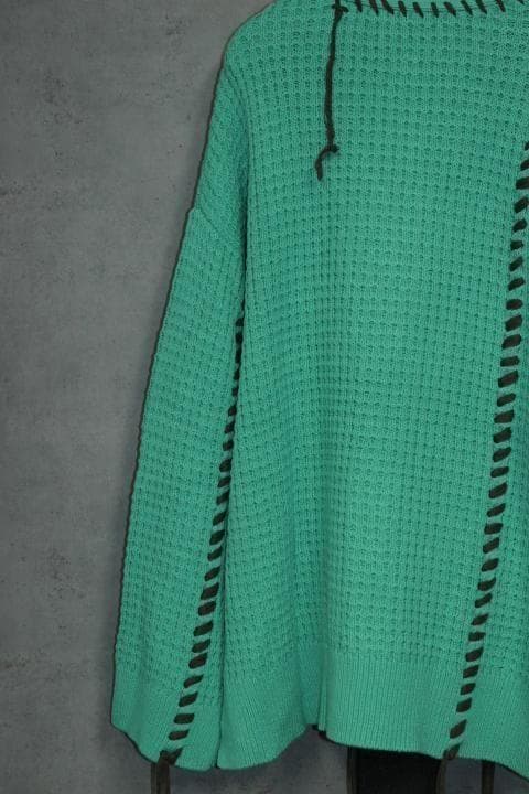 MAISON SPECIAL 鬼ワッフル ニット カーディガン ミント ０１