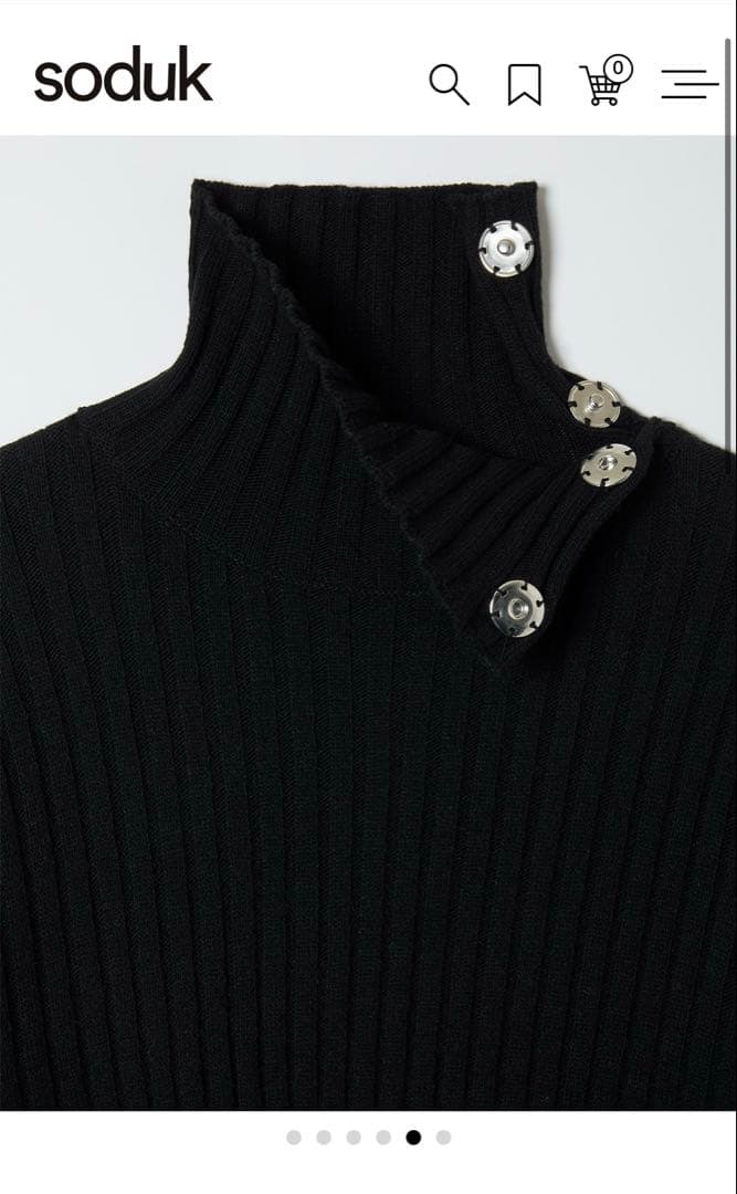 soduk カットニットセーター ブラック