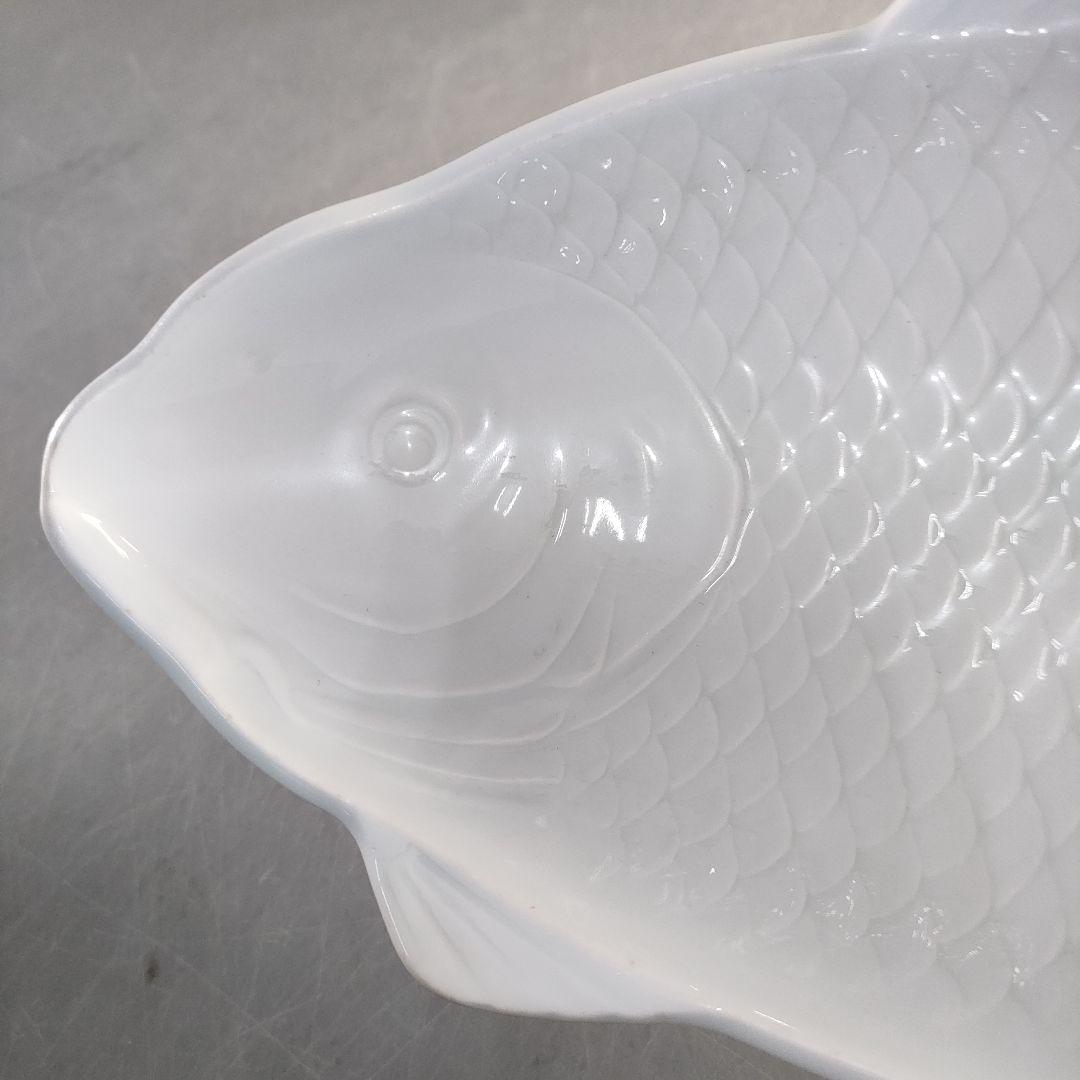 A1374-1/京峰 作/白磁魚文銘々皿5客/大皿/飾皿/盛皿/膾皿/懐石道具/