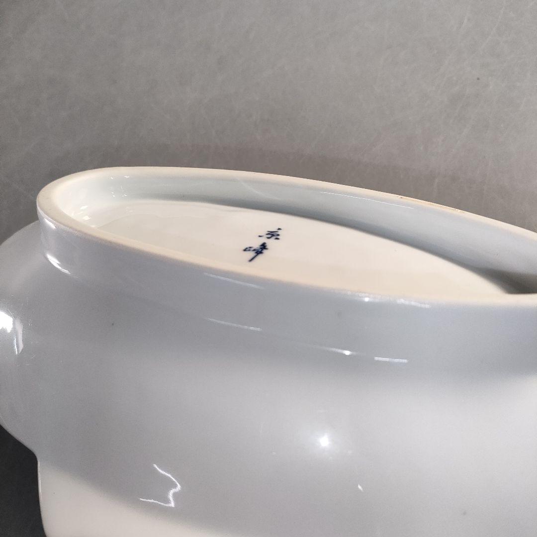 A1374-1/京峰 作/白磁魚文銘々皿5客/大皿/飾皿/盛皿/膾皿/懐石道具/