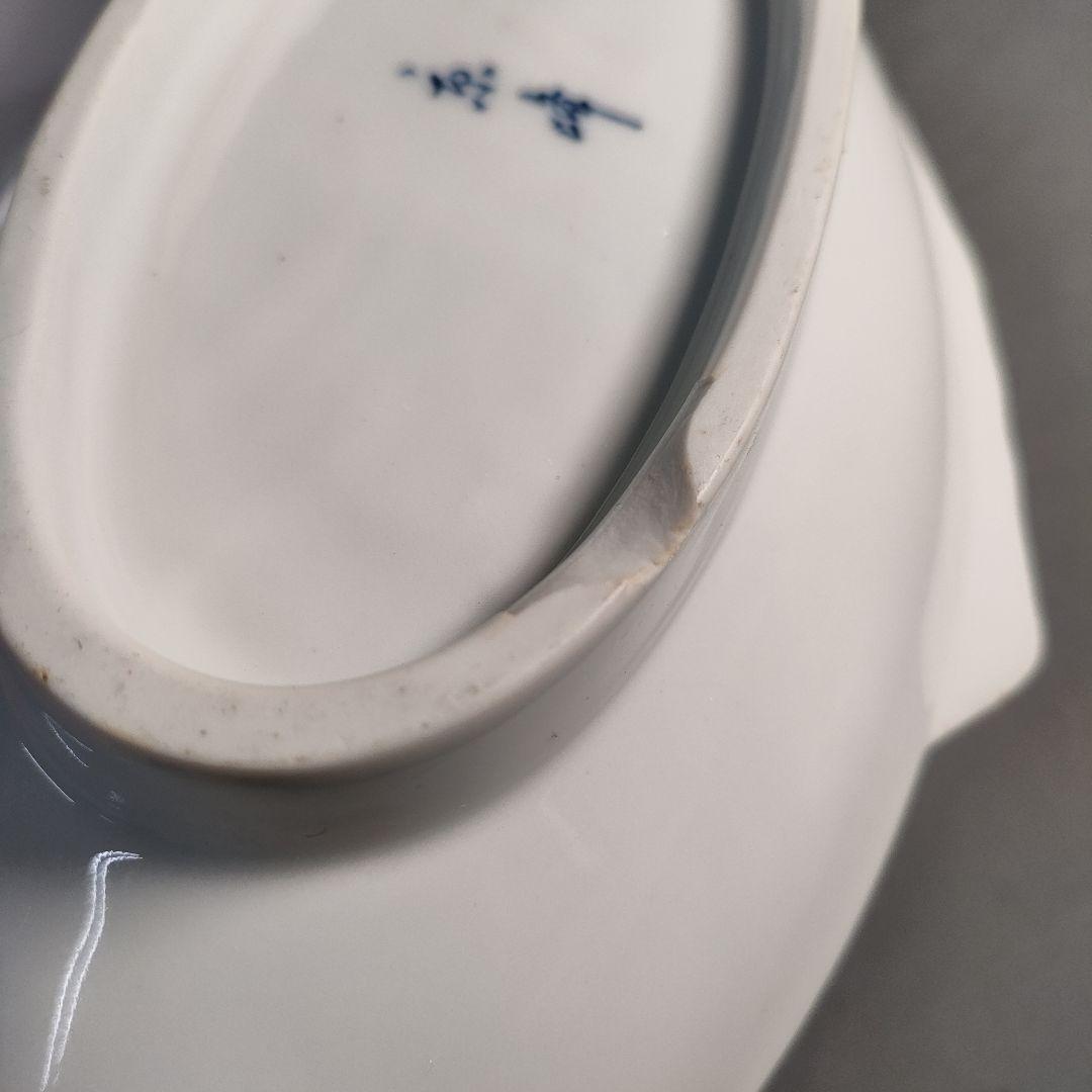 A1374-1/京峰 作/白磁魚文銘々皿5客/大皿/飾皿/盛皿/膾皿/懐石道具/