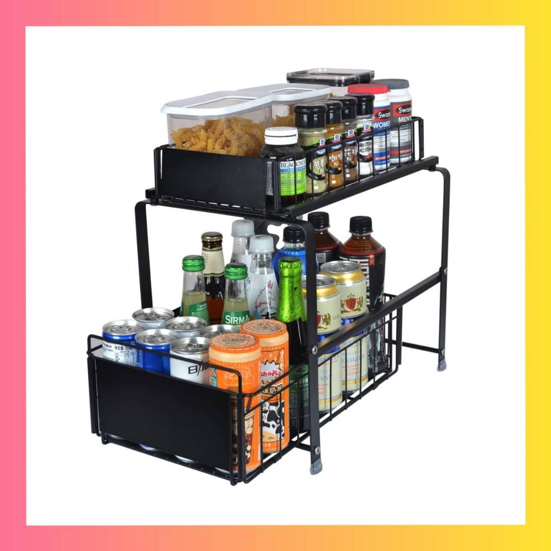 引き出し式多機能 大容量 引き出し スライド キッチン下