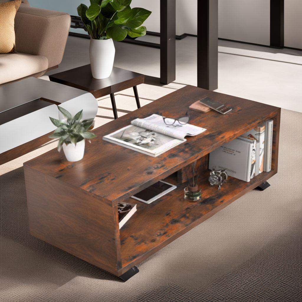 ローテーブル スタイリッシュ ヴィンテージ キャスター付き