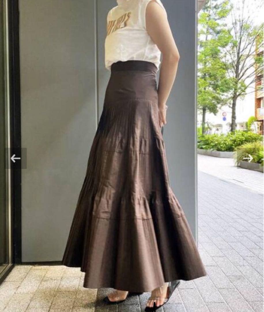 新品未使用　edit for lulu タフタプリーツティアードスカート