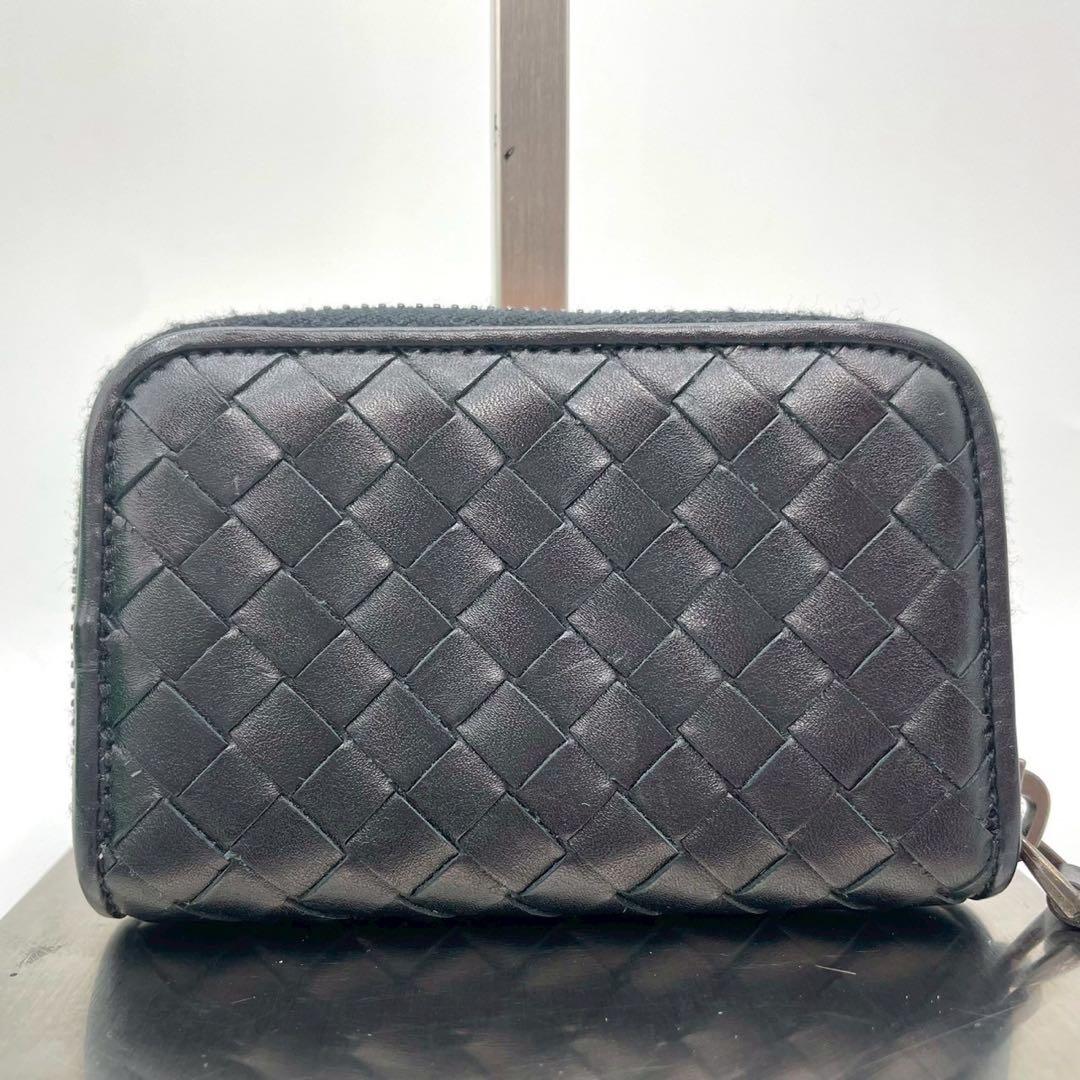 ボッテガヴェネタ　ケース　ラウンドジップ　イントレチャート　ブラック